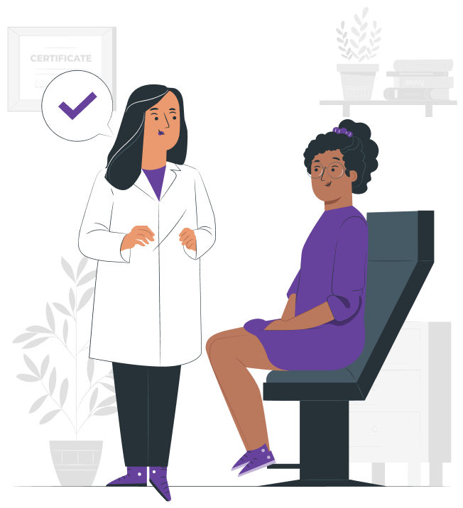 A clinician holding a consultation with a patient