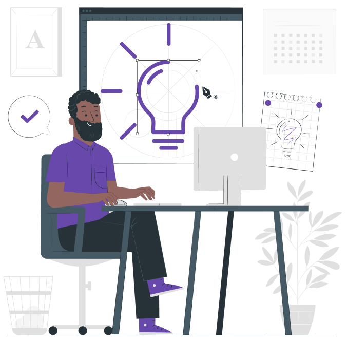A person surrounded by ideas and notes